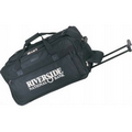 Black Rolling Duffel Bag w/ 4 Exterior Zipper Pockets (30"x14"x12")
